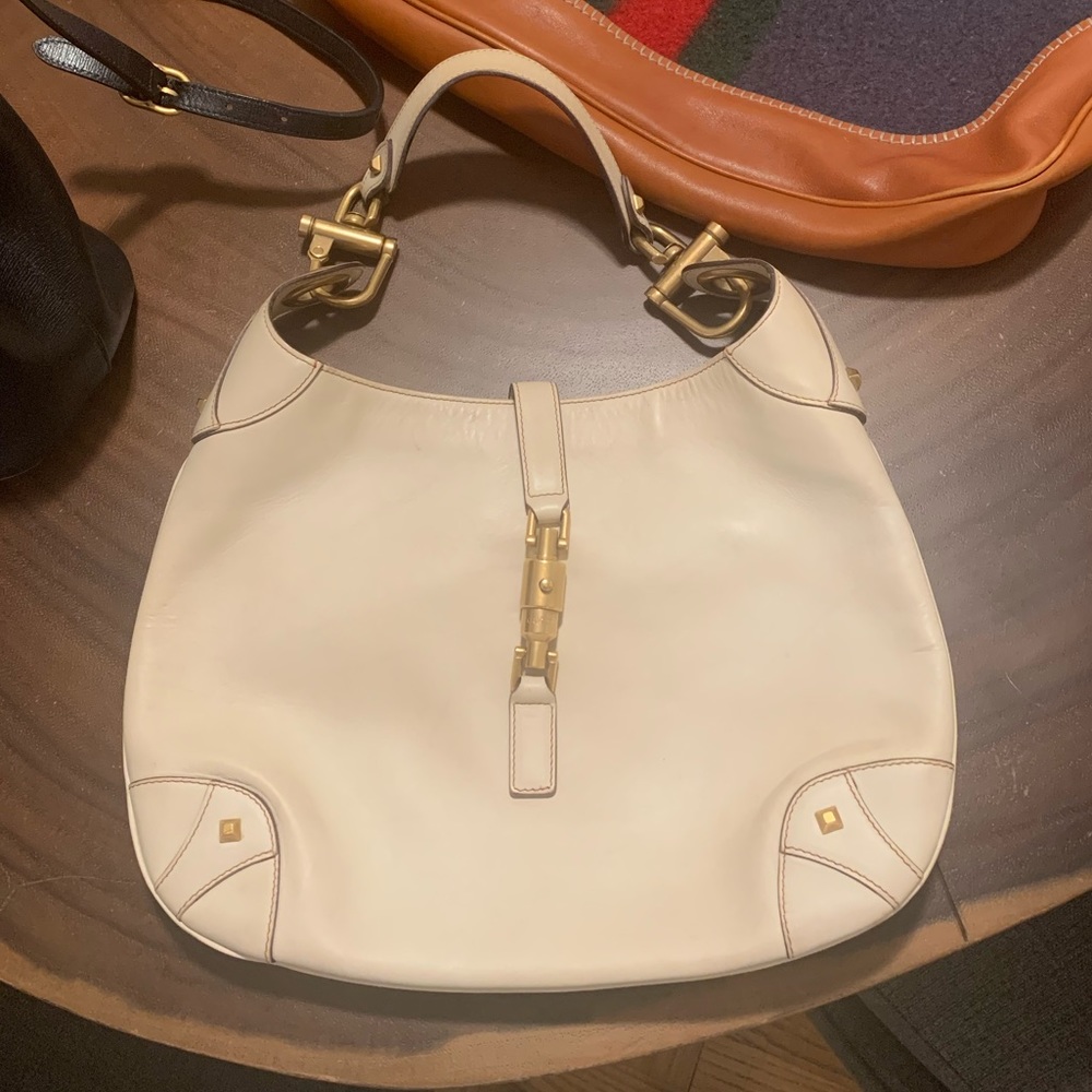 Gucci Jackie Piston Lock Leather Hobo